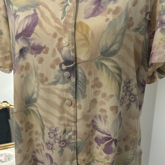 Alfred Dunner Floral button down  Blouse Size 12P - Picture 5 of 8